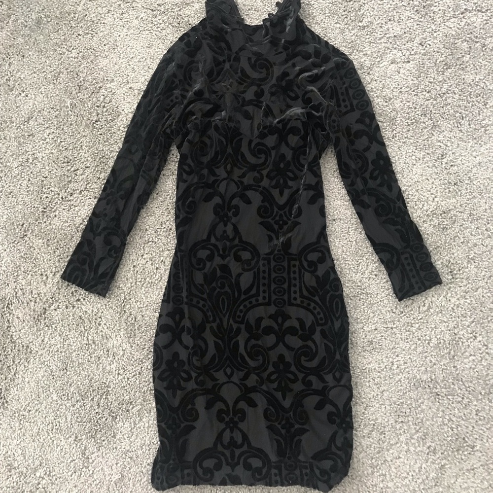 Black velvet dress